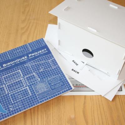 Birdhouse Project Blue Book & Cardboard Birdhouse Kit