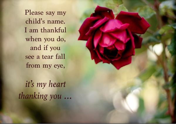 Please say my child's name ... Please say my child's name ...