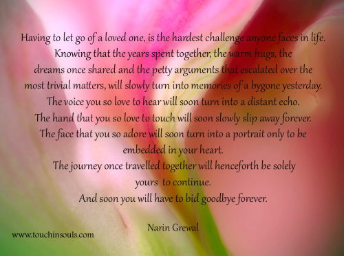 Having to let go ... Having to let go ...