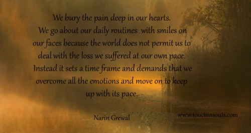 We bury the pain ... We bury the pain ...