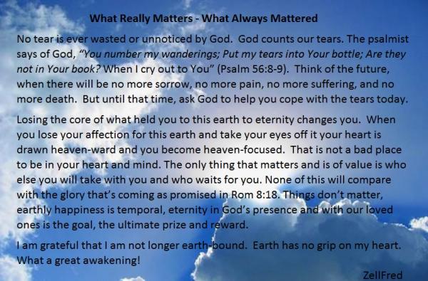 What Really Matters - What Always Mattered